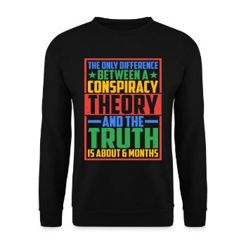 The Only Difference Between A Conspiracy 10 - Unisex Pullover - Schwarz - Vorne - Alina (178cm) & Michal (187cm)