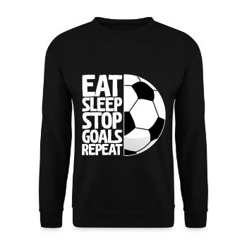 Eat Sleep Stop Goals Repeat 2 - Unisex Pullover - Schwarz - Vorne - Alina (178cm) & Michal (187cm)