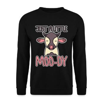Just A Little Moo-dy - Unisex Pullover - Schwarz - Vorne - Alina (178cm) & Michal (187cm)