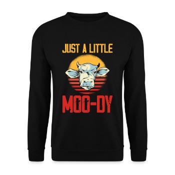 Just A Little Moo-dy 3 - Unisex Pullover - Schwarz - Vorne - Alina (178cm) & Michal (187cm)