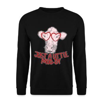 Just A Little Moo-dy 4 - Unisex Pullover - Schwarz - Vorne - Alina (178cm) & Michal (187cm)