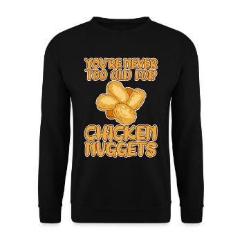Vous n’êtes jamais trop vieux pour les pépites de poulet 4 - Sweat-shirt Unisexe - noir - Devant - Alina (178cm) & Michal (187cm)