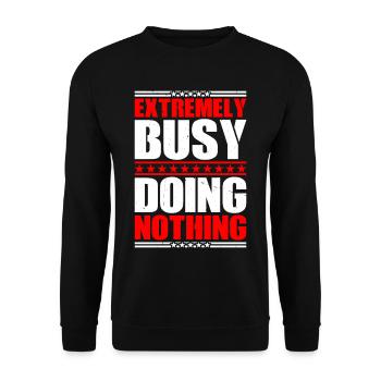 Extremely Busy Doing Nothing 17 - Unisex Pullover - Schwarz - Vorne - Alina (178cm) & Michal (187cm)