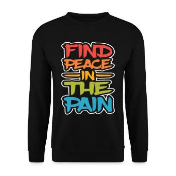 Trouver la paix dans la douleur 11 - Sweat-shirt Unisexe - noir - Devant - Alina (178cm) & Michal (187cm)