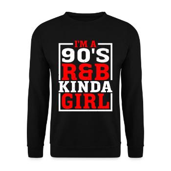 I'm A 90's R'b Kinda Girl 16 - Unisex Pullover - Schwarz - Vorne - Alina (178cm) & Michal (187cm)
