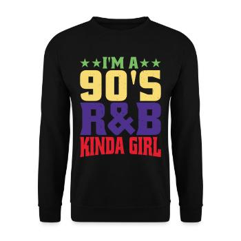 I'm A 90's R'b Kinda Girl 17 - Unisex Pullover - Schwarz - Vorne - Alina (178cm) & Michal (187cm)