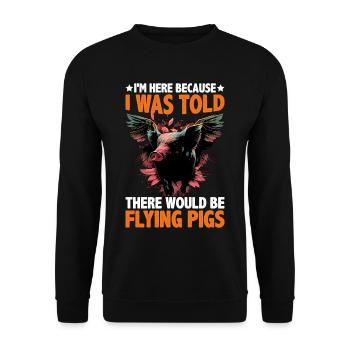 On m’a dit qu’il y aurait des cochons volants 2057 - Sweat-shirt Unisexe - noir - Devant - Alina (178cm) & Michal (187cm)