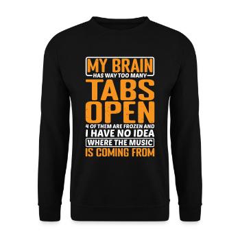 My Brain Has Way Too Many Tabs Open 11 - Unisex Pullover - Schwarz - Vorne - Alina (178cm) & Michal (187cm)