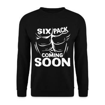 Six Pack Coming Soon 54 - Unisex Sweatshirt - black - Front - Alina (178cm) & Michal (187cm)