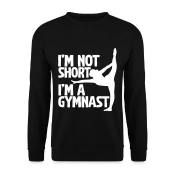 I'm Not Short, I'm A Gymnast 4 - Unisex Pullover - Schwarz - Vorne - Alina (178cm) & Michal (187cm)
