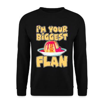 I'm Your Biggest Flan 2 - Unisex Sweatshirt - black - Front - Alina (178cm) & Michal (187cm)