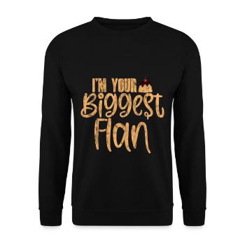 I'm Your Biggest Flan 3 - Unisex Sweatshirt - black - Front - Alina (178cm) & Michal (187cm)