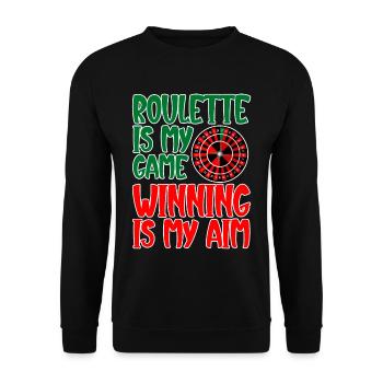 Roulette Is My Game Winning Is My Aim 2 - Unisex Pullover - Schwarz - Vorne - Alina (178cm) & Michal (187cm)