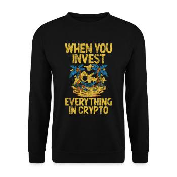 Lorsque vous investissez tout dans Crypto 3 - Sweat-shirt Unisexe - noir - Devant - Alina (178cm) & Michal (187cm)