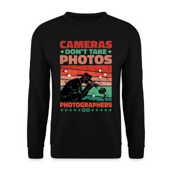 Cameras Don't Take Photos, Photographers Do - Unisex Sweatshirt - black - Front - Alina (178cm) & Michal (187cm)