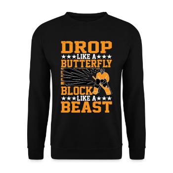 Drop Like A Butterfly, Block Like A Beast 3 - Sweat-shirt Unisexe - noir - Devant - Alina (178cm) & Michal (187cm)