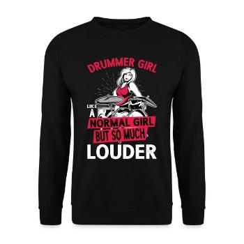 DrummerGirl Like A Normal Girl But So Much Louder - Unisex Sweatshirt - black - Front - Alina (178cm) & Michal (187cm)