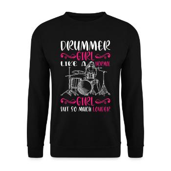 DrummerGirl Like A Normal Girl But So Much Louder2 - Unisex Sweatshirt - black - Front - Alina (178cm) & Michal (187cm)