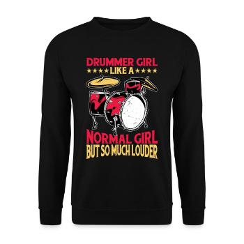 DrummerGirl Like A Normal Girl But So Much Louder3 - Unisex Sweatshirt - black - Front - Alina (178cm) & Michal (187cm)