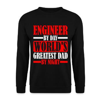 Engineer By Day, World's Greatest Dad By Night 2 - Unisex Sweatshirt - black - Front - Alina (178cm) & Michal (187cm)