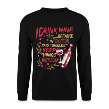 My Doctor Said I Shouldn't Keep Things Bottled Up2 - Unisex Pullover - Schwarz - Vorne - Alina (178cm) & Michal (187cm)