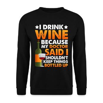 My Doctor Said I Shouldn't Keep Things Bottled Up3 - Unisex Pullover - Schwarz - Vorne - Alina (178cm) & Michal (187cm)