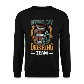 Équipe officielle de la journée de consommation d’alcool - Sweat-shirt Unisexe - noir - Devant - Alina (178cm) & Michal (187cm)