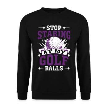 Stop Staring At My Golf Balls 2 - Unisex Pullover - Schwarz - Vorne - Alina (178cm) & Michal (187cm)