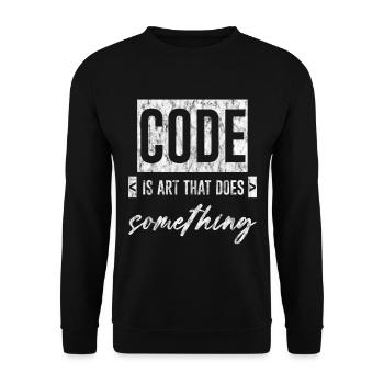Code Is Art That Does Something 3 - Unisex Pullover - Schwarz - Vorne - Alina (178cm) & Michal (187cm)