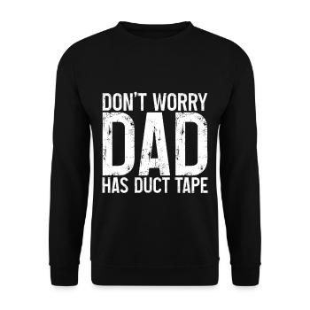 Ne t’inquiète pas, papa a du ruban adhésif 3 - Sweat-shirt Unisexe - noir - Devant - Alina (178cm) & Michal (187cm)
