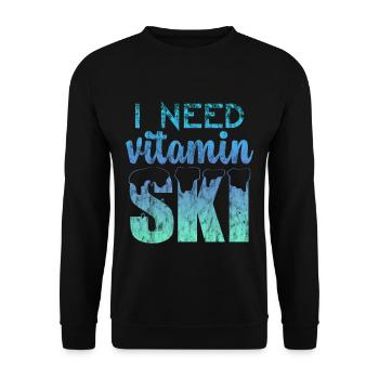 I Need Vitamin Ski 3 - Unisex Pullover - Schwarz - Vorne - Alina (178cm) & Michal (187cm)