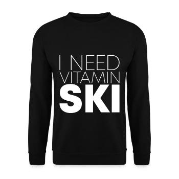 I Need Vitamin Ski - Unisex Pullover - Schwarz - Vorne - Alina (178cm) & Michal (187cm)