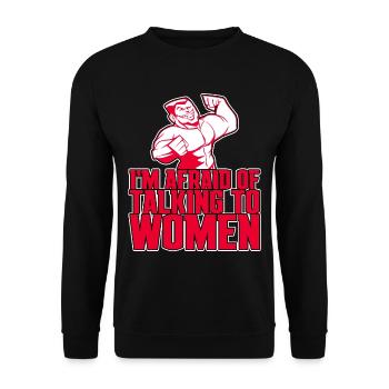I'm Afraid Of Talking To Women 4 - Unisex Pullover - Schwarz - Vorne - Alina (178cm) & Michal (187cm)