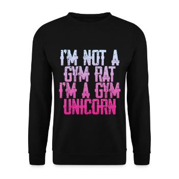 I'm Not A Gym Rat I'm A Gym Unicorn 3 - Unisex Pullover - Schwarz - Vorne - Alina (178cm) & Michal (187cm)