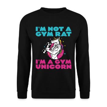 I'm Not A Gym Rat I'm A Gym Unicorn 2 - Unisex Pullover - Schwarz - Vorne - Alina (178cm) & Michal (187cm)