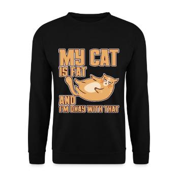 Mon chat est gros et je suis d’accord avec ça 4 - Sweat-shirt Unisexe - noir - Devant - Alina (178cm) & Michal (187cm)
