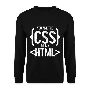 You Are The CSS To My HTML 3 - Unisex Pullover - Schwarz - Vorne - Alina (178cm) & Michal (187cm)