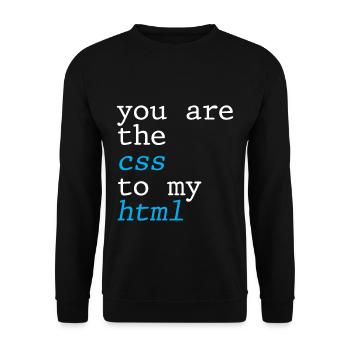 You Are The CSS To My HTML 4 - Unisex Pullover - Schwarz - Vorne - Alina (178cm) & Michal (187cm)