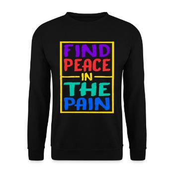 Trouver la paix dans la douleur 15 - Sweat-shirt Unisexe - noir - Devant - Alina (178cm) & Michal (187cm)