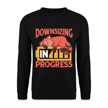 Downsizing In Progress 24 - Unisex Pullover - Schwarz - Vorne - Alina (178cm) & Michal (187cm)