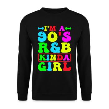 Je suis une R’B Kinda Girl des années 90 20 - Sweat-shirt Unisexe - noir - Devant - Alina (178cm) & Michal (187cm)