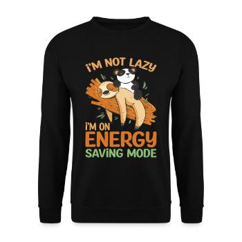 Je ne suis pas paresseux Je suis en mode d’économie d’énergie 4 - Sweat-shirt Unisexe - noir - Devant - Alina (178cm) & Michal (187cm)