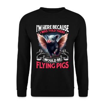 On m’a dit qu’il y aurait des cochons volants 2157 - Sweat-shirt Unisexe - noir - Devant - Alina (178cm) & Michal (187cm)