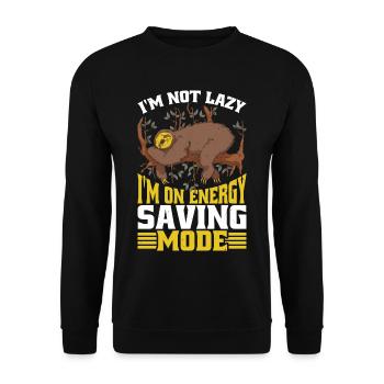 Je ne suis pas paresseux Je suis en mode d’économie d’énergie 5 - Sweat-shirt Unisexe - noir - Devant - Alina (178cm) & Michal (187cm)