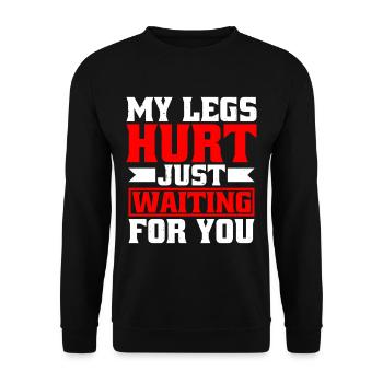 Mes jambes me font mal juste en attendant toi 22 - Sweat-shirt Unisexe - noir - Devant - Alina (178cm) & Michal (187cm)