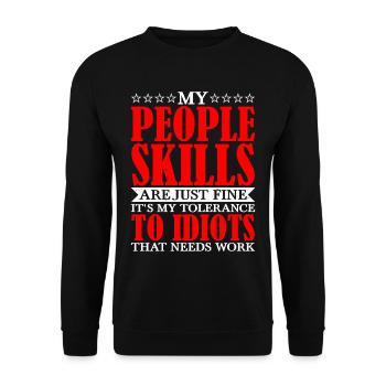 C’est ma tolérance aux idiots qui a besoin de travail 10 - Sweat-shirt Unisexe - noir - Devant - Alina (178cm) & Michal (187cm)