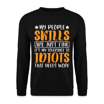 C’est ma tolérance aux idiots qui a besoin de travail 11 - Sweat-shirt Unisexe - noir - Devant - Alina (178cm) & Michal (187cm)