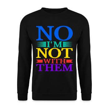 Non, je ne suis pas avec eux 16 - Sweat-shirt Unisexe - noir - Devant - Alina (178cm) & Michal (187cm)