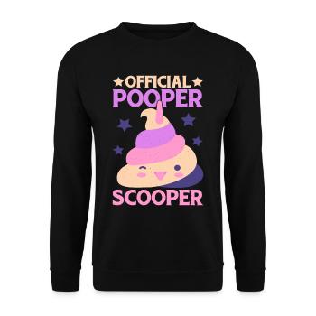 Official Pooper Scooper 34 - Unisex Pullover - Schwarz - Vorne - Alina (178cm) & Michal (187cm)