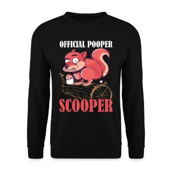 Official Pooper Scooper 35 - Unisex Pullover - Schwarz - Vorne - Alina (178cm) & Michal (187cm)